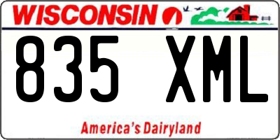 WI license plate 835XML