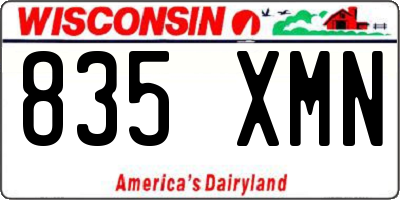 WI license plate 835XMN