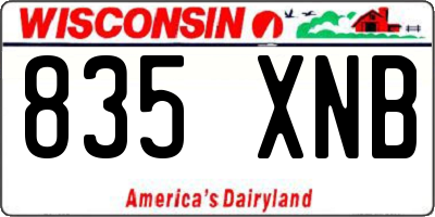 WI license plate 835XNB