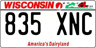 WI license plate 835XNC