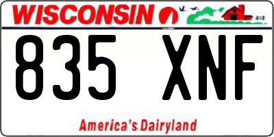 WI license plate 835XNF