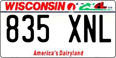 WI license plate 835XNL