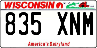 WI license plate 835XNM