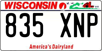 WI license plate 835XNP