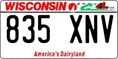 WI license plate 835XNV