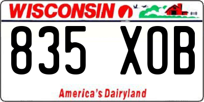 WI license plate 835XOB