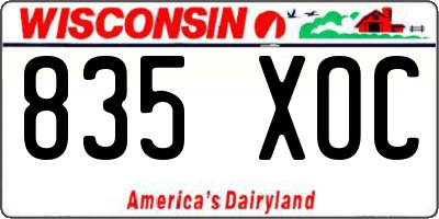 WI license plate 835XOC