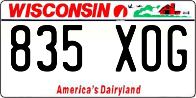 WI license plate 835XOG