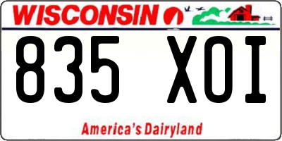 WI license plate 835XOI