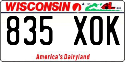 WI license plate 835XOK