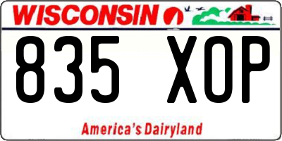 WI license plate 835XOP