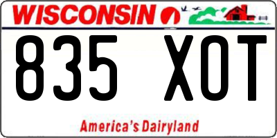 WI license plate 835XOT