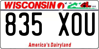 WI license plate 835XOU