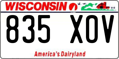 WI license plate 835XOV