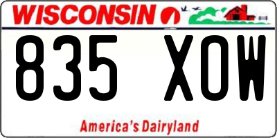 WI license plate 835XOW