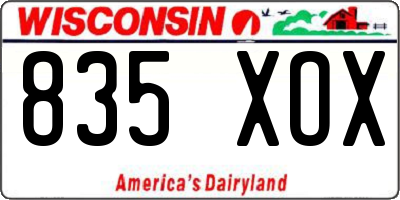 WI license plate 835XOX