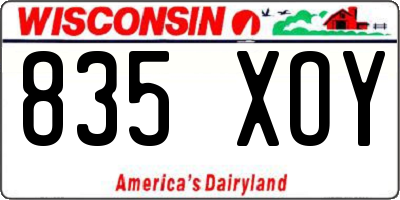 WI license plate 835XOY