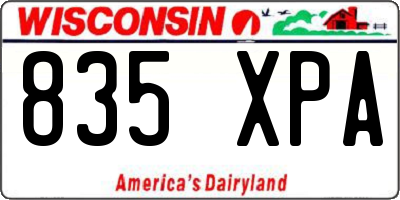 WI license plate 835XPA
