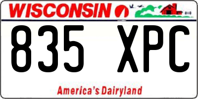 WI license plate 835XPC