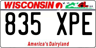WI license plate 835XPE