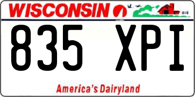 WI license plate 835XPI