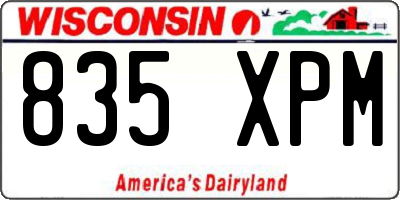 WI license plate 835XPM