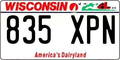 WI license plate 835XPN
