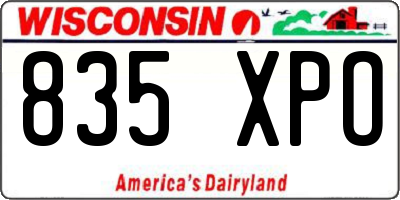 WI license plate 835XPO