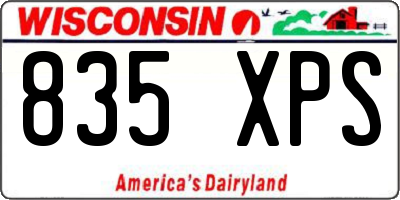 WI license plate 835XPS