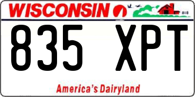 WI license plate 835XPT
