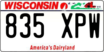 WI license plate 835XPW