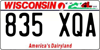 WI license plate 835XQA