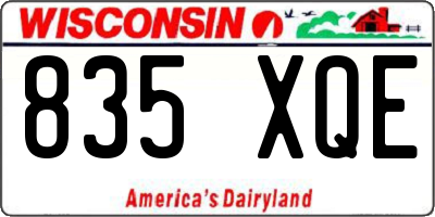 WI license plate 835XQE