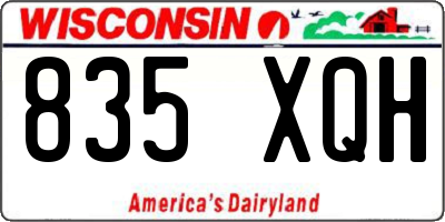 WI license plate 835XQH
