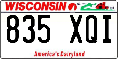 WI license plate 835XQI
