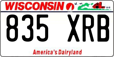 WI license plate 835XRB