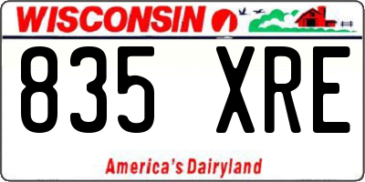 WI license plate 835XRE