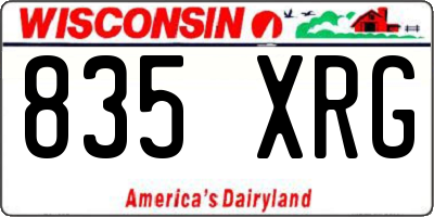 WI license plate 835XRG