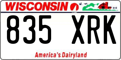WI license plate 835XRK