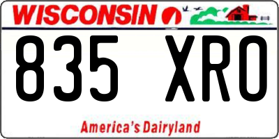 WI license plate 835XRO