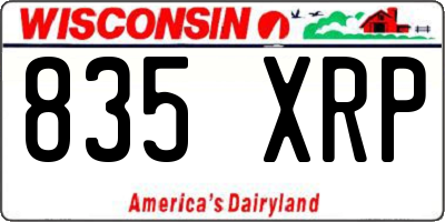 WI license plate 835XRP