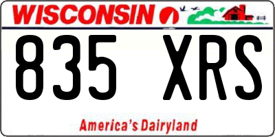 WI license plate 835XRS