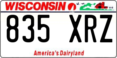 WI license plate 835XRZ