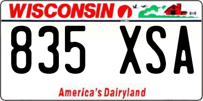 WI license plate 835XSA