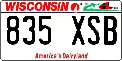 WI license plate 835XSB