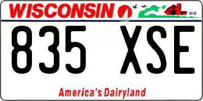 WI license plate 835XSE