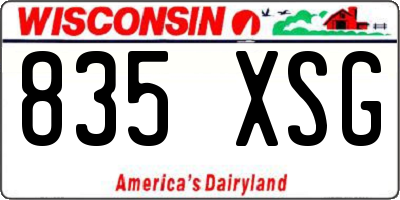 WI license plate 835XSG