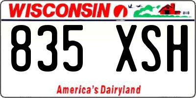 WI license plate 835XSH