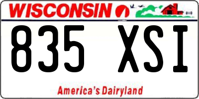 WI license plate 835XSI