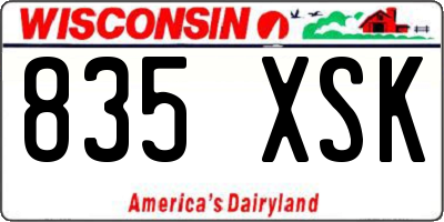 WI license plate 835XSK